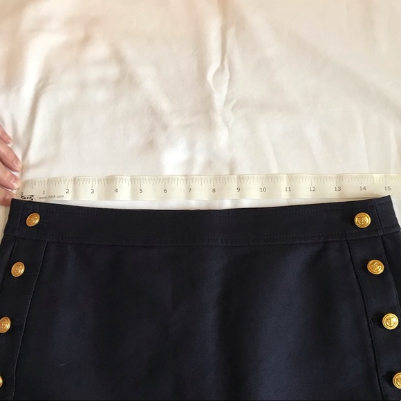 J. Crew Navy Skirt with Gold Buttons - Picture 6 of 8